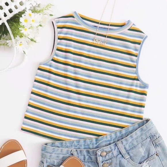 SHEIN Tops - 🔥5/$25🔥 Striped Rib-Knit Tank Top
